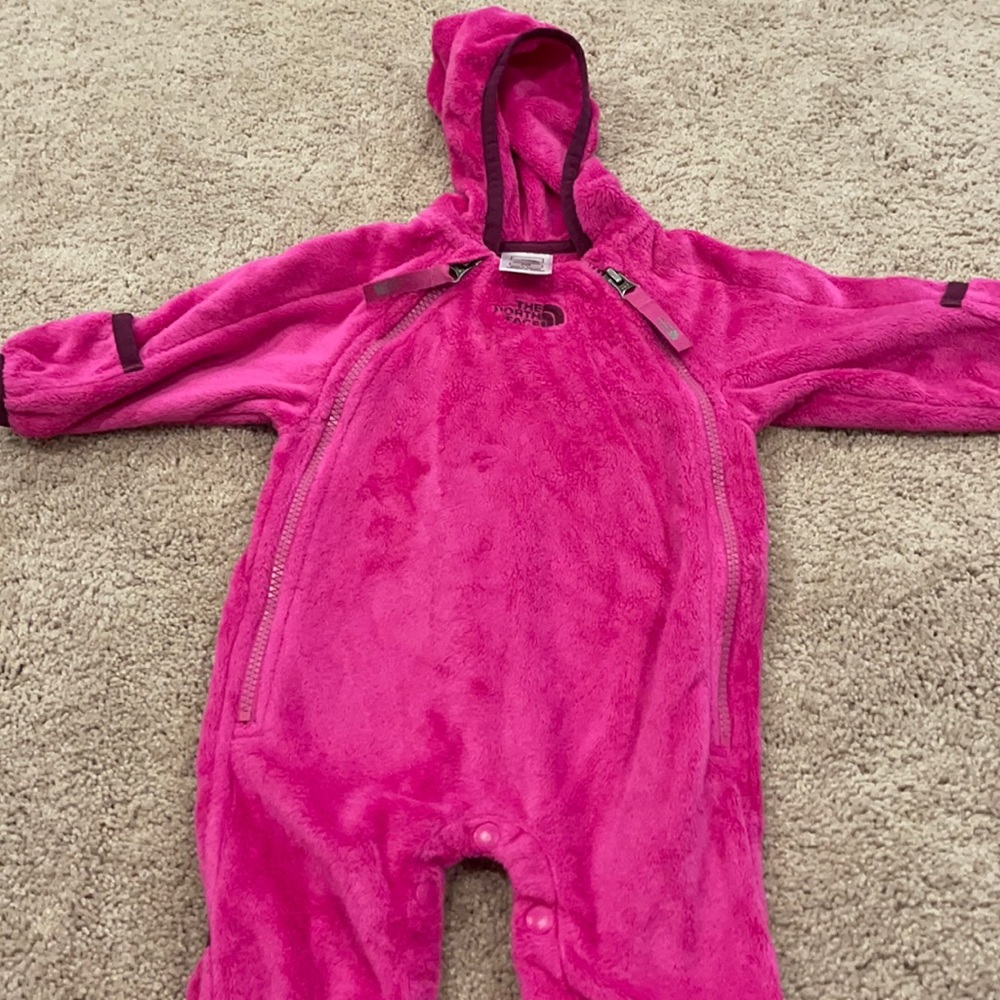 The north face fleece magenta onesie